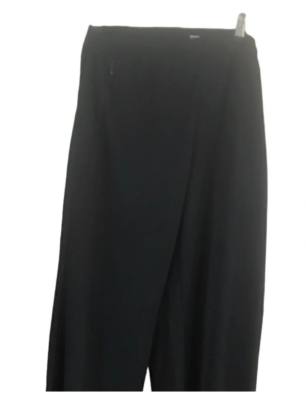 Relaxed Black Wide-Leg Pull-On Pants for Women